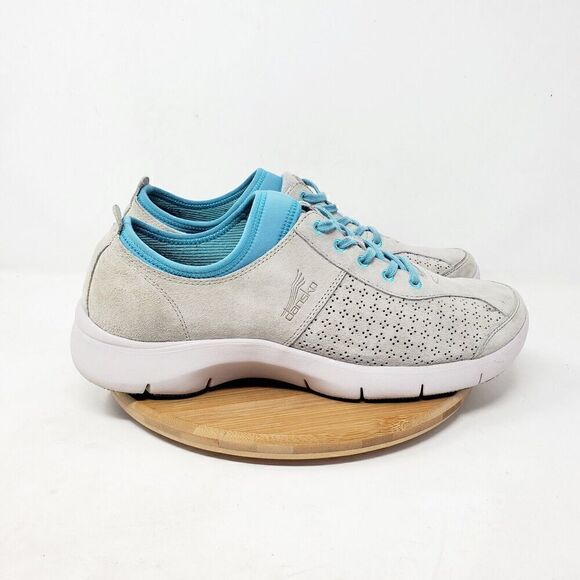 Dansko Shoes Womens 41 Elise Sneaker Grey Leather Blue Comfort Casual Athletic - Picture 7 of 11